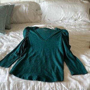 Chico's Peacock teal slub T shirt